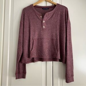 Abercrombie & Fitch Pink Ribbed Henley